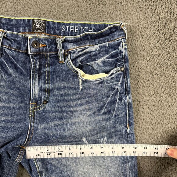 PRPS Jeans Mens 32x34 Blue Cayenne Super Skinny Fit Stretch Distressed Whiskered - Picture 14 of 16